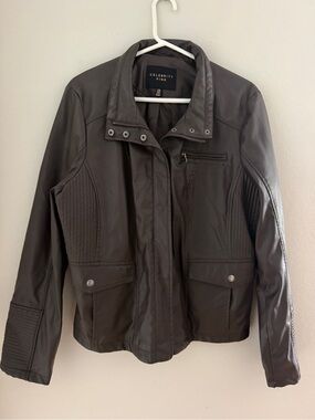 Celebrity Pink Women’s Dark Brown Faux Leather Moto Jacket